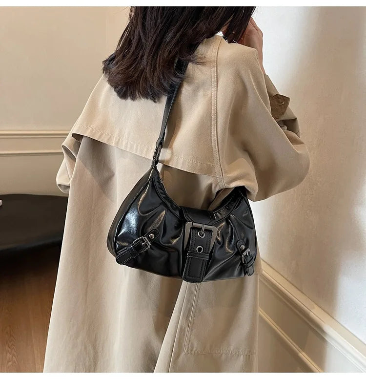 Y2K Retro Pleated Hobo Shoulder Bag