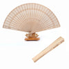 Handcrafted Sandalwood Folding Fan with Intricate Cutwork