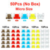 Assortment kit of 50 micro size car blade fuses in various amperages like 7.5A, 10A, 15A, 20A, and 25A.