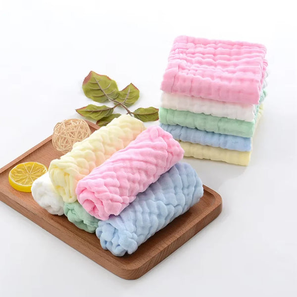 Baby Muslin Washcloths, 5-Pack Soft Cotton Gauze Towels