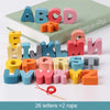 Wooden Lacing Beads Set for Kids with Animal, Fruit, Letter & Number Shapes