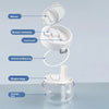 A white portable retainer and denture cleaning case with various components including a mirror, braces remover, small brush, 