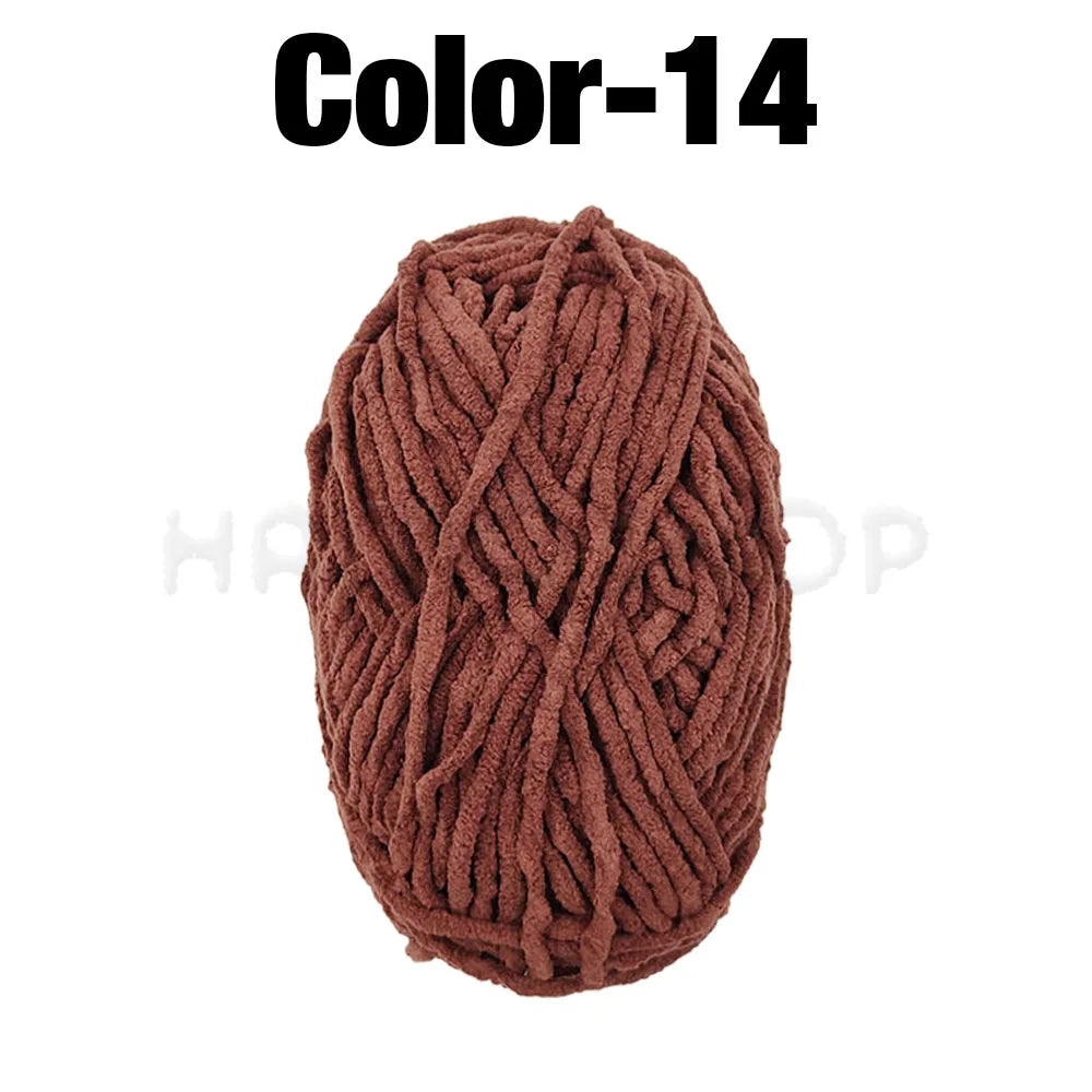 Soft Velvet Chenille Yarn for Knitting and Crochet – 2 Rolls