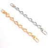 Gold and silver adjustable flower bag chain extender for handbags and purses
