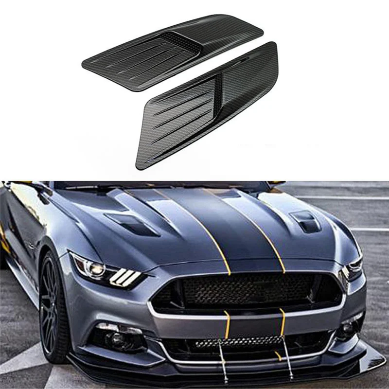 Ford Mustang Hood Air Outlet Vents - ABS Carbon Look