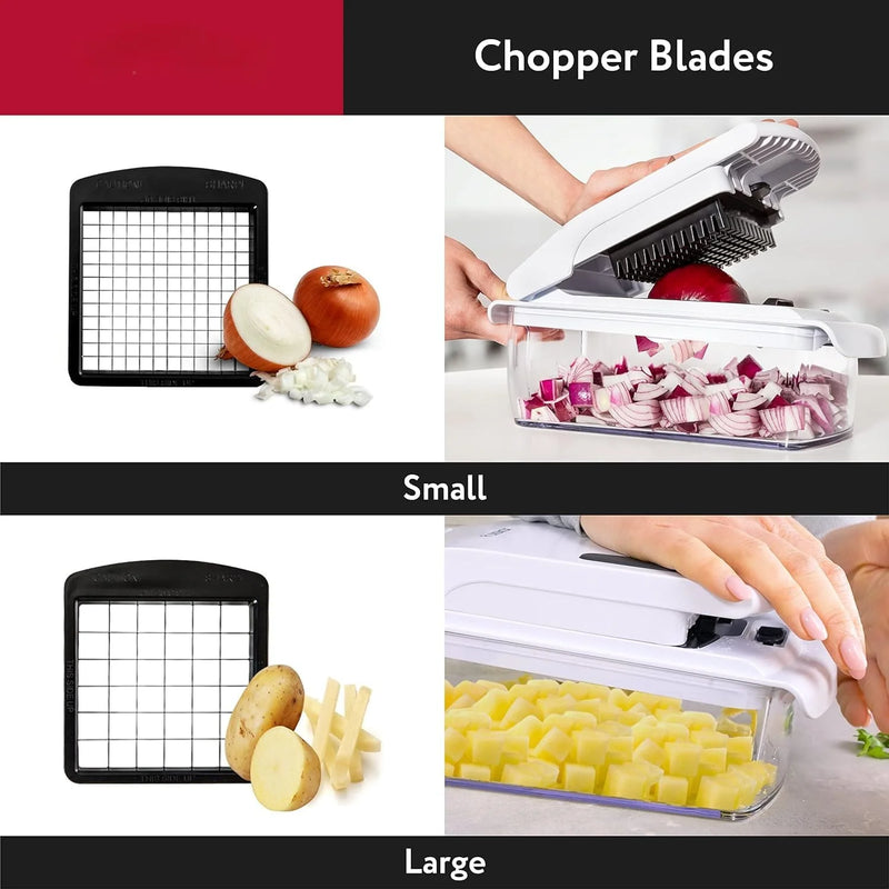 Multi-Function Vegetable Chopper with Catch Container