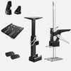 A set of heavy-duty furniture installation lifting brackets and a stand for lifting furniture.