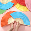 Classic Bamboo Folding Fan with Blank Canvas Design
