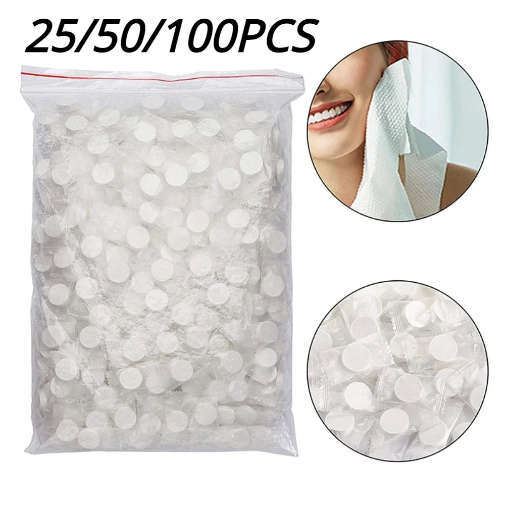 Compressed Disposable Towels - Individually Wrapped Portable Travel Towels