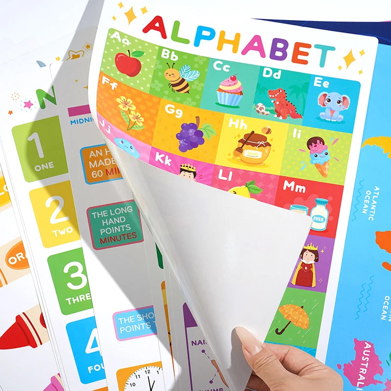 18-Piece Educational Poster Set for Toddlers & Preschoolers