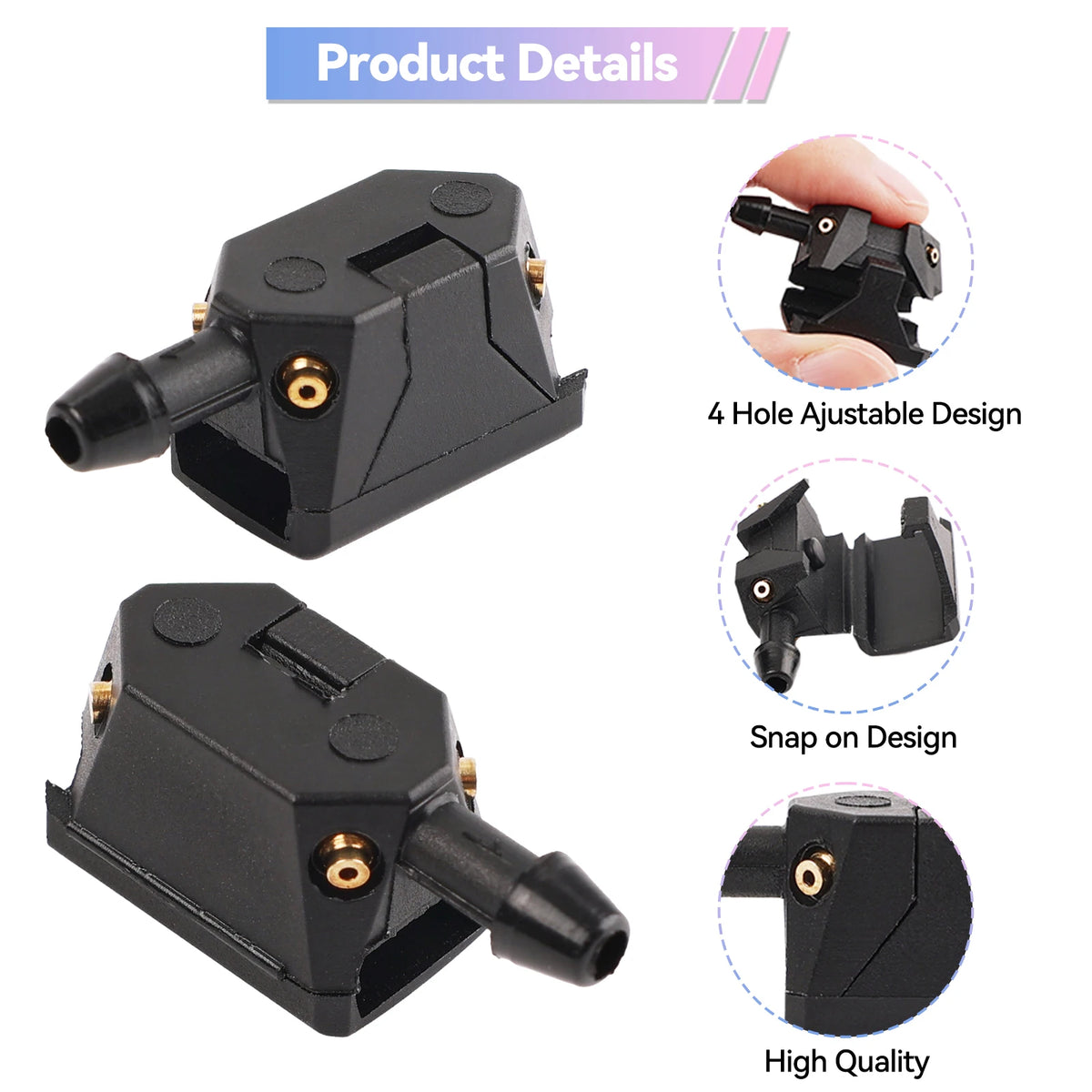 4-Way Adjustable Windshield Washer Jet Nozzle Kit