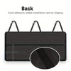 Black universal car trunk organizer with hanging storage pockets and a circular pad