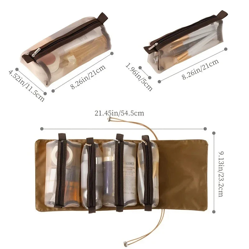 Foldable 4-in-1 Travel Makeup & Toiletry Bag