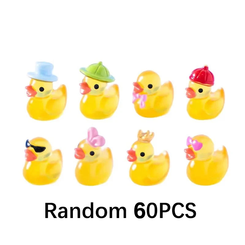 Glow-in-the-Dark Mini Duck Figurines for Garden & Décor