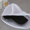 White mesh laundry bag designed for protecting hats and delicate clothing
