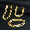 Gold-Plated Cuban Chain Jewelry Set