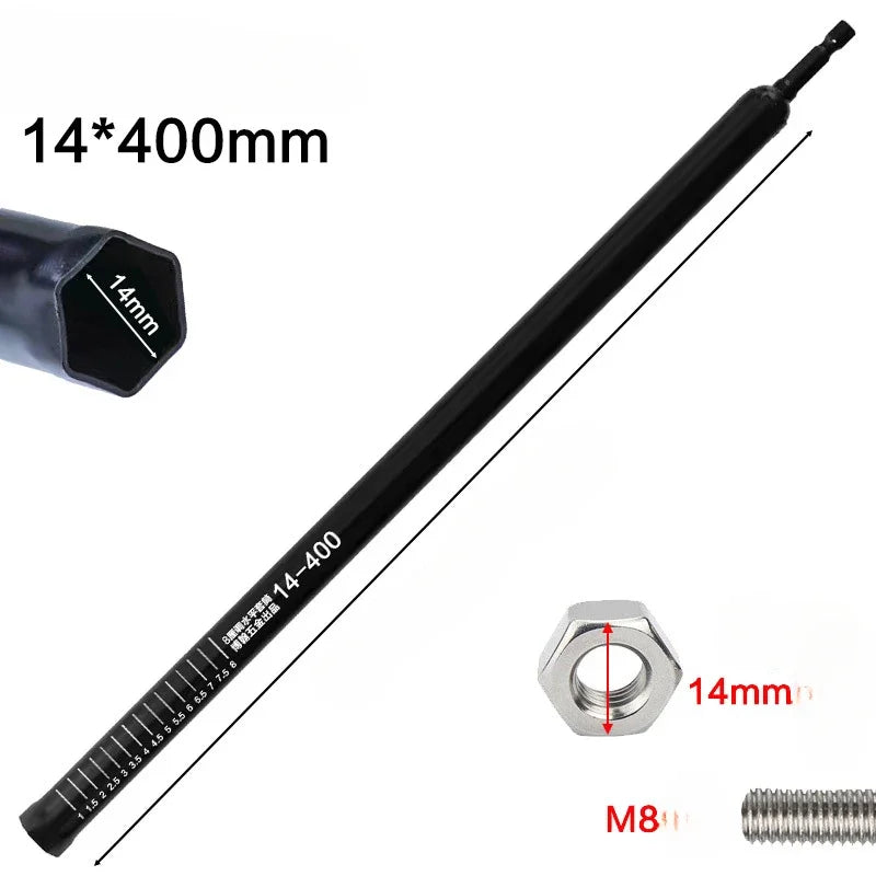 Ceiling Leveling Rod with Hex Socket – 14mm Adjustable Extension Tool