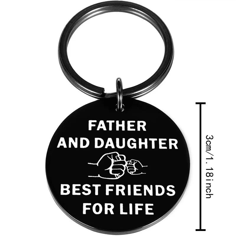 Heartfelt Dad Keychain - Unique Birthday & Christmas Gift for Father from Daughter,Father Best Friends For Life Message,Love