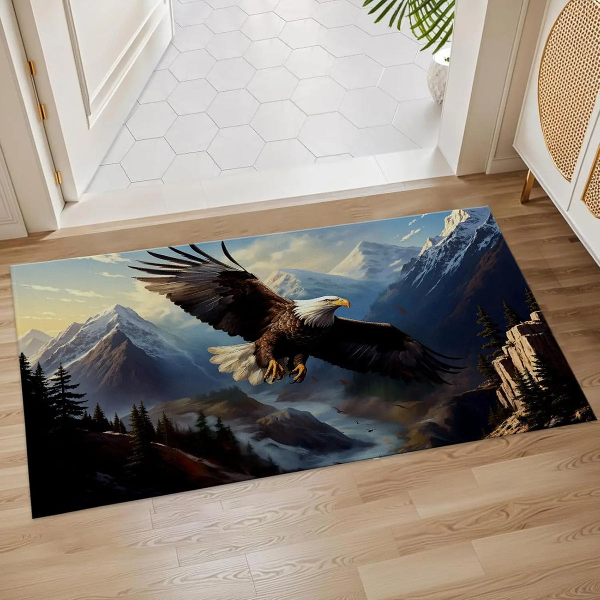 Rottweiler Non-Slip Entryway Door Mat – Durable Polyester Floor Rug for Living Room & Entry