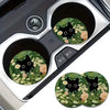 Decorative Cat Flower Car Cup Holder Mat Set