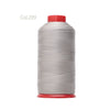 A spool of gray heavy-duty nylon bonded thread with a red cap.