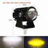 A 1pc white and yellow without switch LED motorcycle auxiliary fog light with a projector lens.