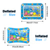 Comparison of a deflated and inflated ocean-themed water play mat for baby sensory development.