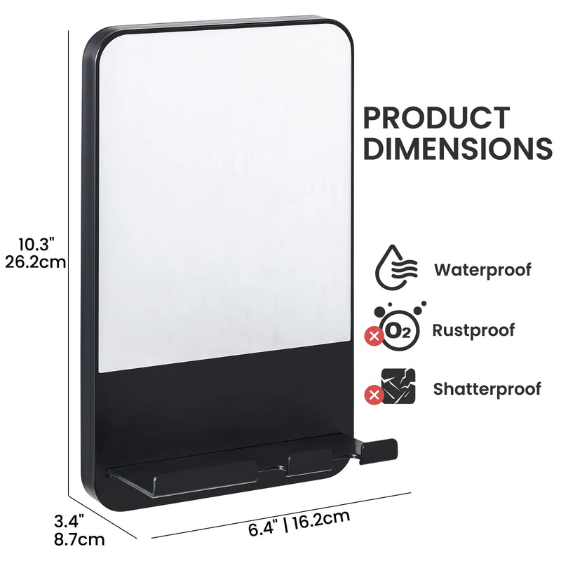 Fogless Shower Mirror with Razor Holder
