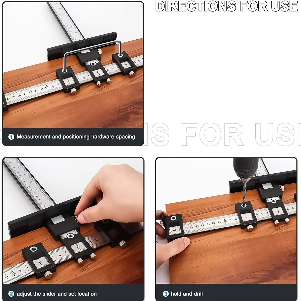 Cabinet Handle Drill Guide Template with Locator Punch