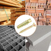 A collage showing wood planks, terracotta bricks, and various steel wall anchors.
