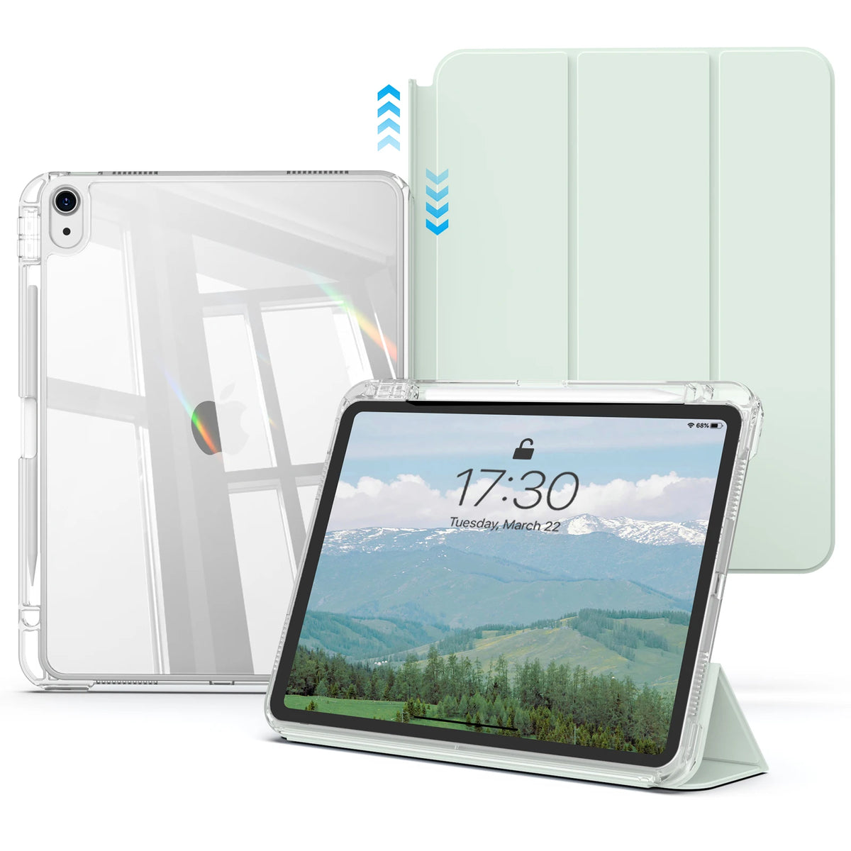 Clear Hard Back Case for iPad with Detachable Sliding Cover