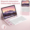 Magnetische, abnehmbare Tastatur zur iPad, gezeigt mit Tastatur und Hülle.