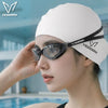 Bonnet de natation en silicone souple pour cheveux longs