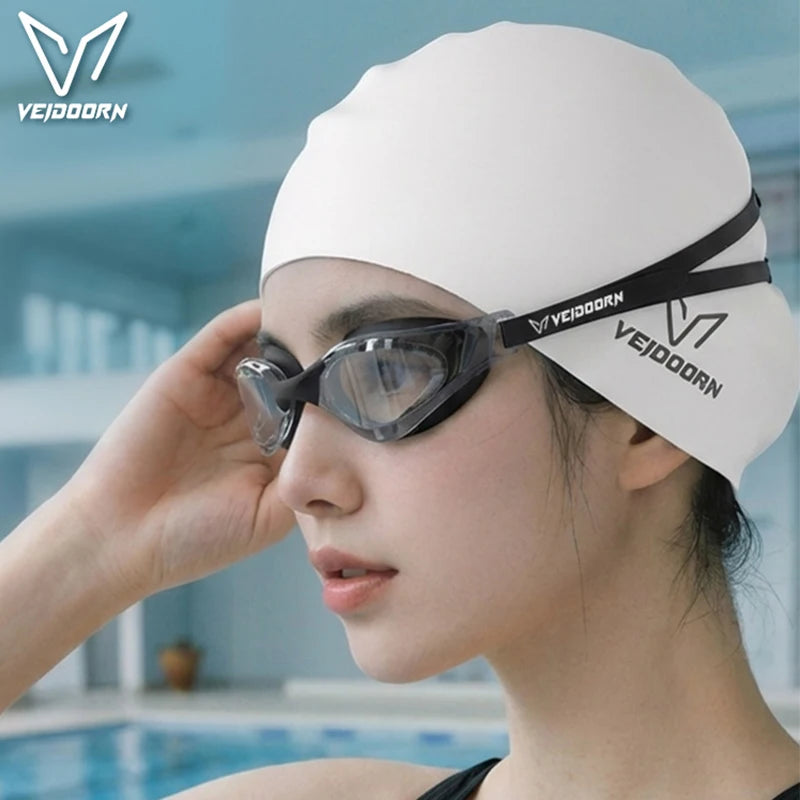Bonnet de natation en silicone souple pour cheveux longs