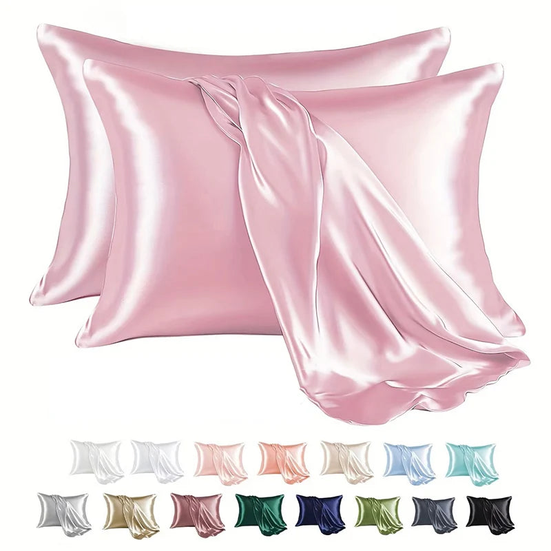 Satin Pillowcases (Set of 2) – Skin-Friendly Envelope Closure