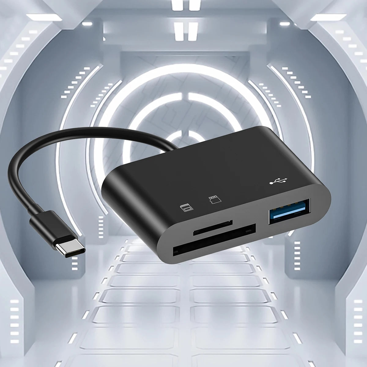 3-in-1 USB-C Card Reader for Smartphones and Laptops
