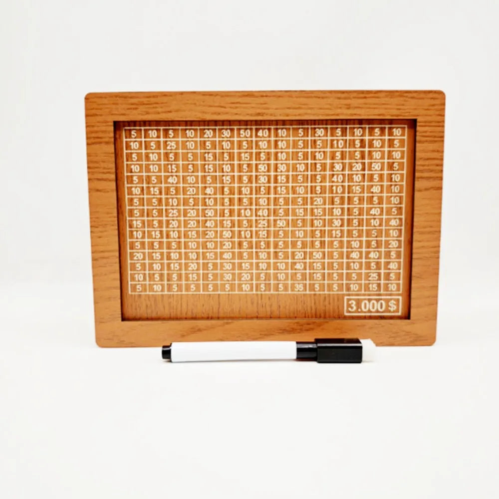 Wooden Money Saving Box with Goal Tracker
