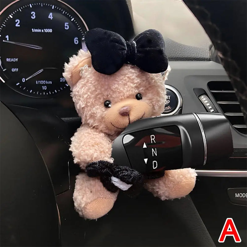 Cute Plush Bear Car Gear Shift Cover