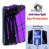 Privacy anti-blue light eye protection tempered glass screen protector for iPhone