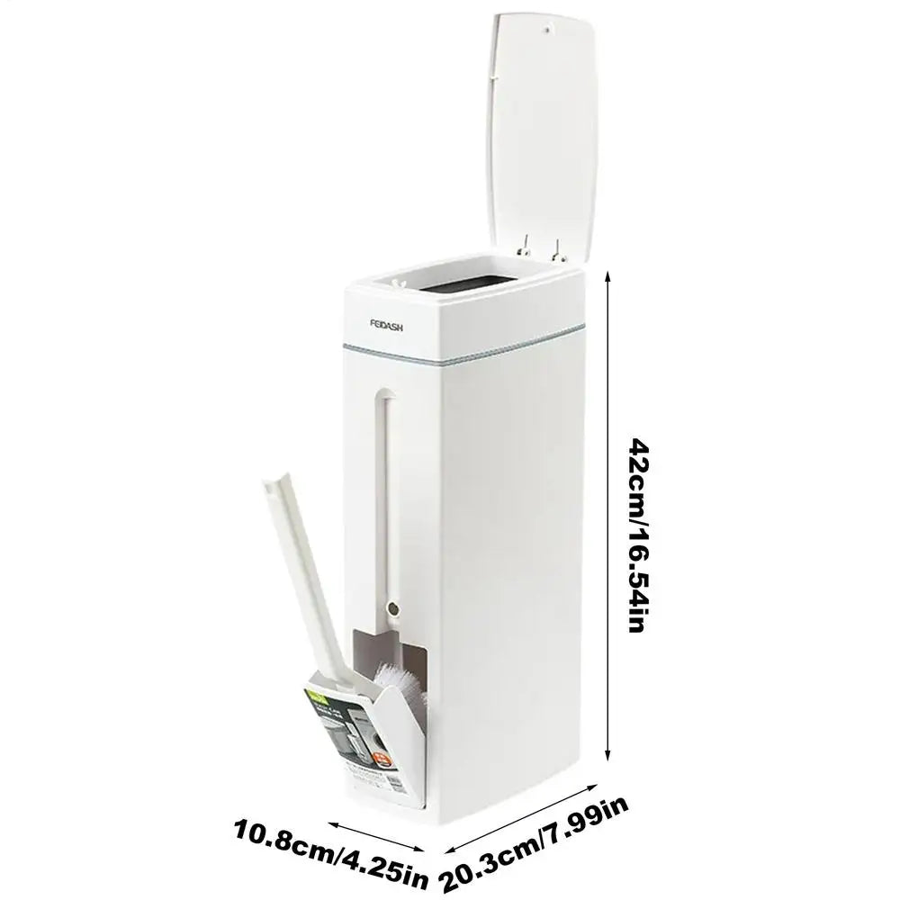 Cesto de Basura Elegante para Baño con Portar Cepillo de Inodoro