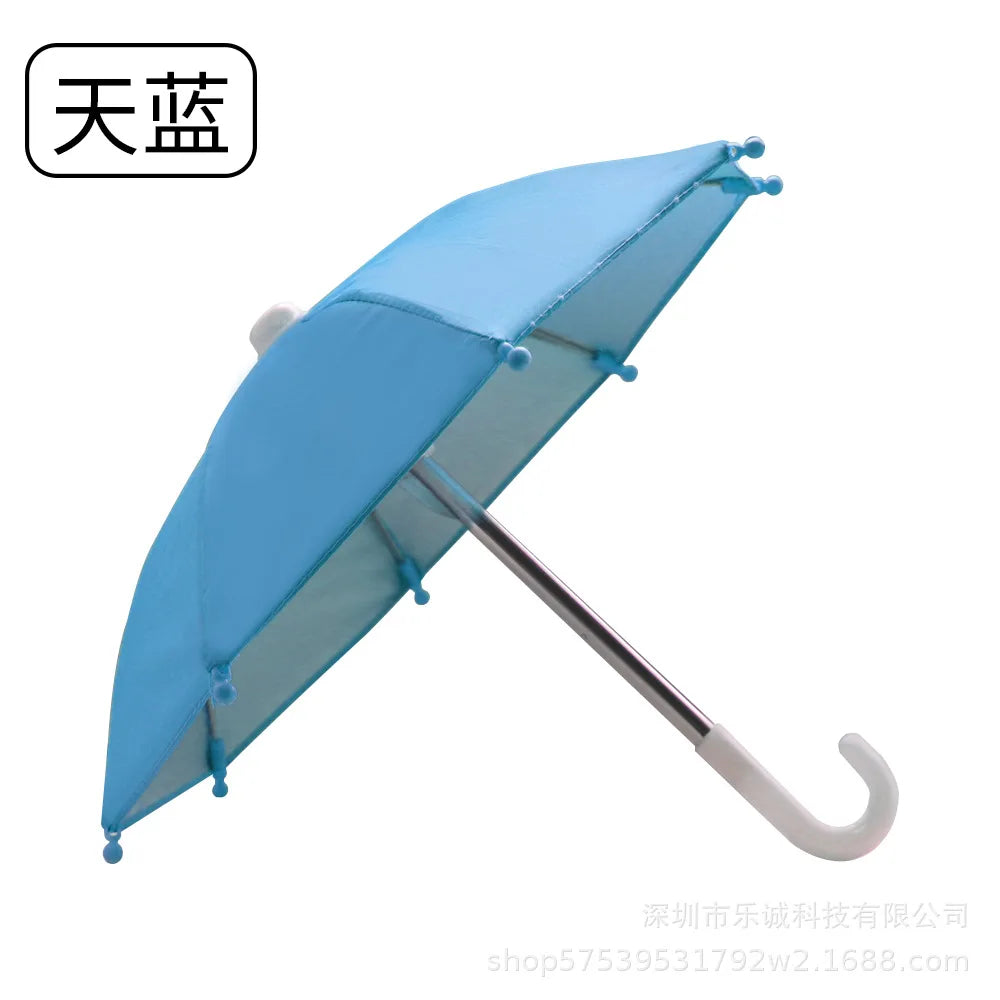 Light blue mini motorcycle phone umbrella with UV protection