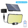 Triple-Head Solar LED Flood Light with Motion Sensor and Remote Control