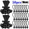 A set of 50 heavy duty bungee cords with elastic ball ends in black