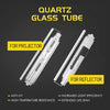 Quartz glass tubes for projector and reflector light bulbs with anti-UV protection