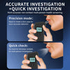 A hand holds a portable digital breathalyzer device, demonstrating its use for health screening.