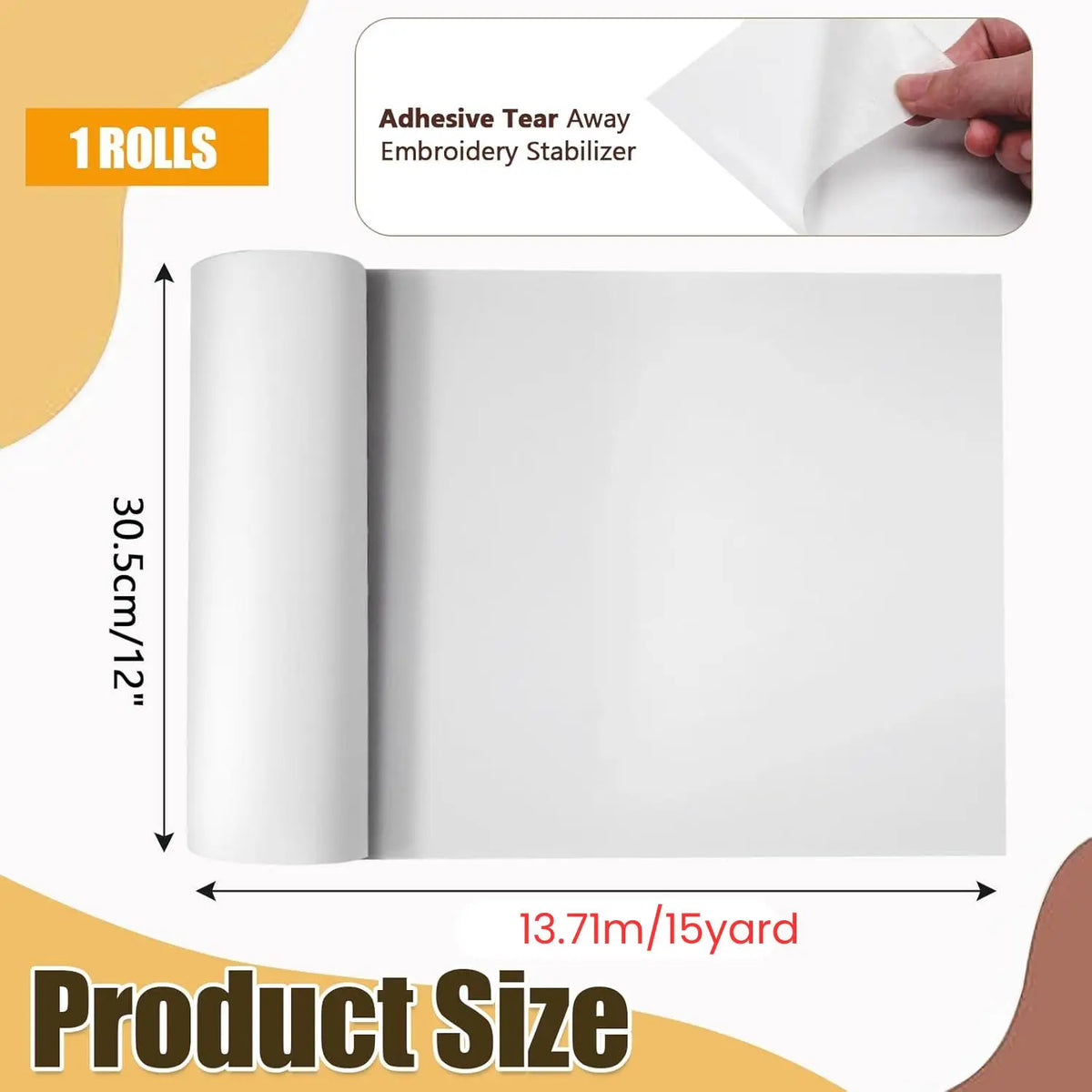 Self-Adhesive Tear-Away Embroidery Stabilizer for Napped Fabrics
