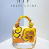 Sequin Floral Evening Clutch with Chain