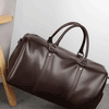 Retro PU Leather Weekender Duffel Bag with Adjustable Shoulder Strap