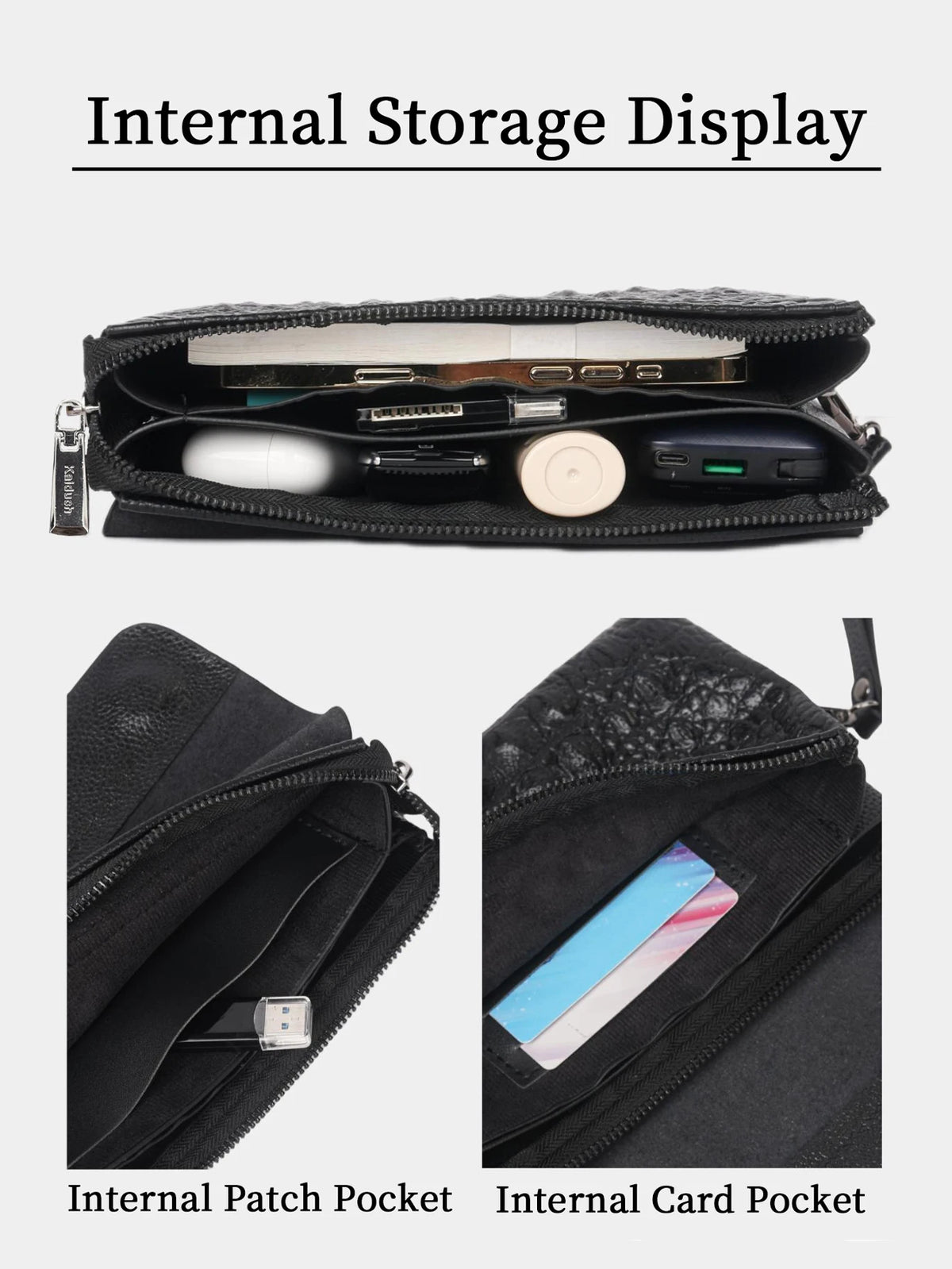 Crocodile Pattern Clutch Bag with Flap Closure