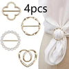 Elegant Scarf Buckle Set - 4 Piece Metal Fashion Clips